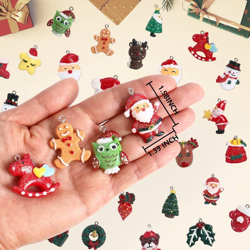 HDRASON 30 pcs Christamas Tree Decorations Clearance,Mini Resin Ornaments for Christmas Trees,Small Santa Clause Charms Xmas Decorations Sets for Girls Women - Image 3